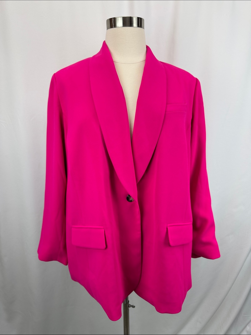 Rachel Roy collection hot pink one button blazer 3X